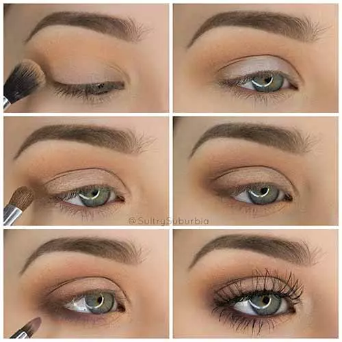 The simple look makeup for green eyes