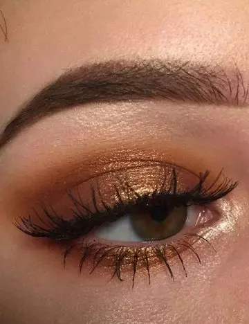 The prettiest copper gold look makeup for green eyes