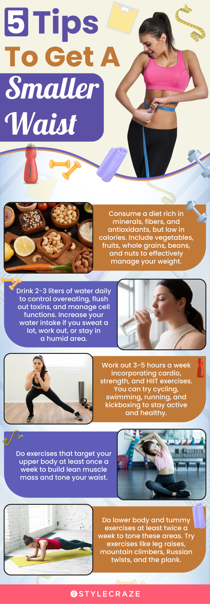 7 tips to get a smaller waist (infographic)