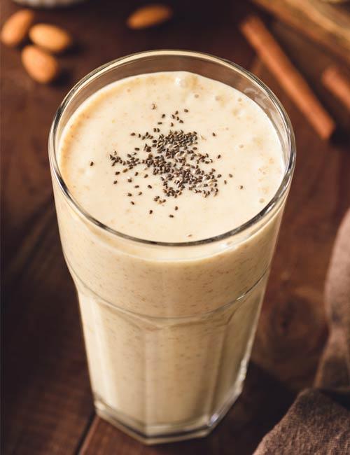 As melhores receitas de Shake de Proteína - Shake de Sementes de Banana, Ragi e Chia (Proteína - 15,5 g)