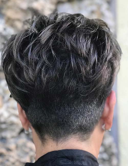 Short back layered pixie hairstyle