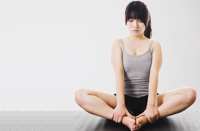 Butterfly pose for ovarian cysts