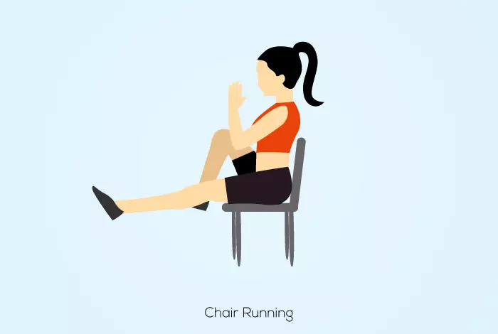 Chair running cardio exercise