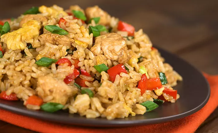 Low Calorie Lunch - Chicken And Rice Stir Fry