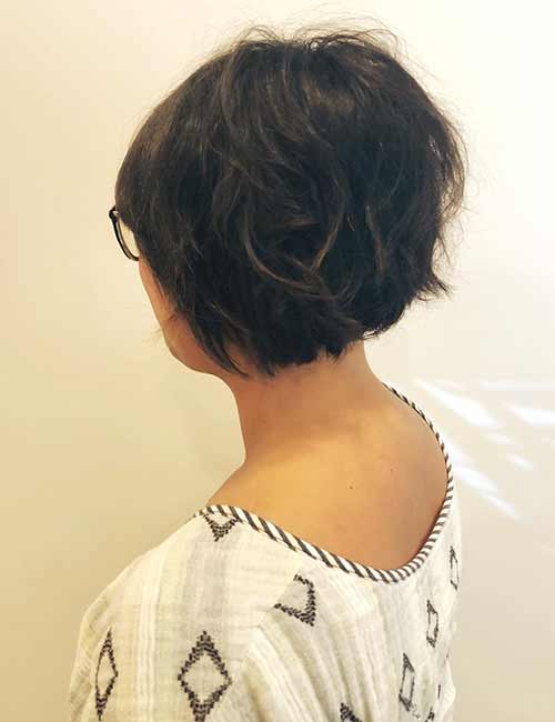Short classic layered French bob hairstyle