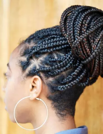 Criss-cross braided bun for black women
