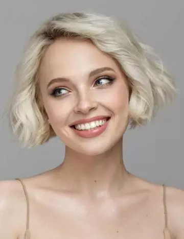 Curled-Short-Blond-Hairstyle