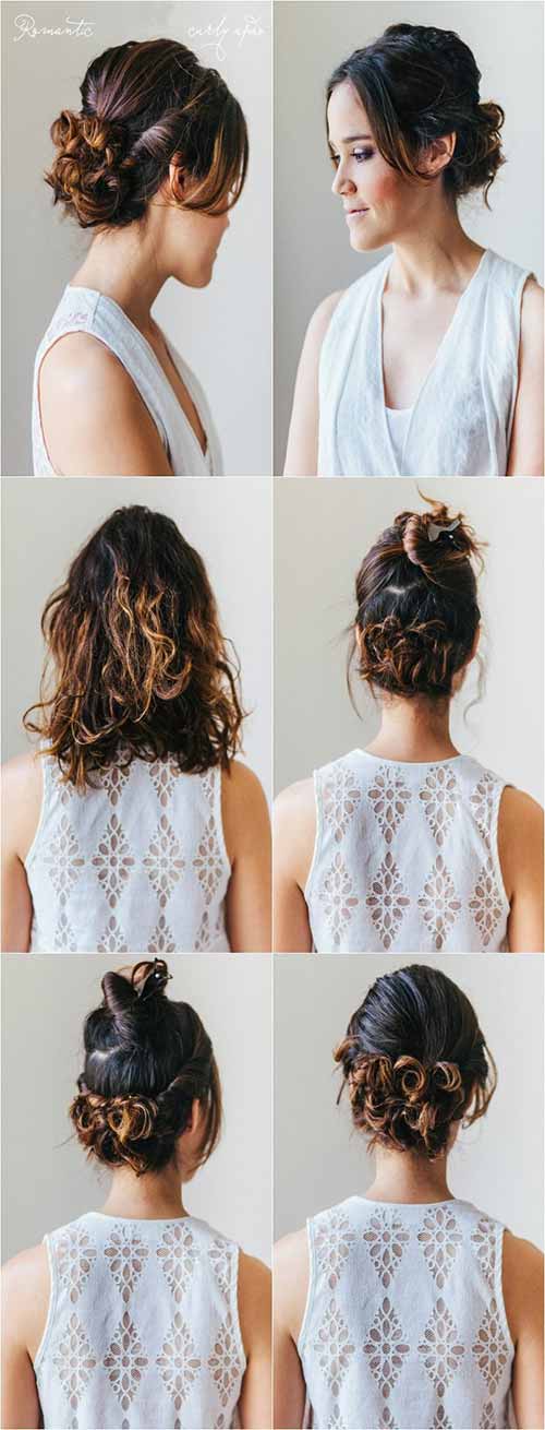 Curly ends updo for curly hair