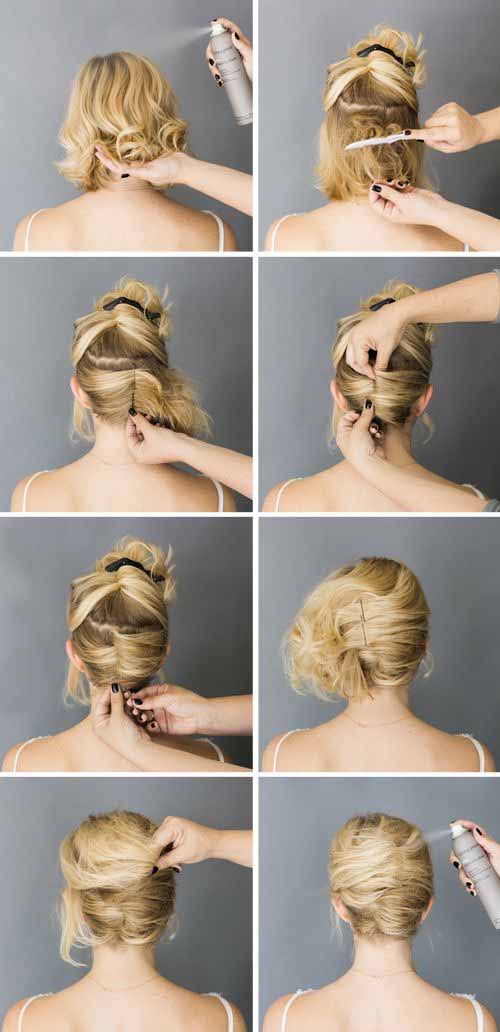 Double sided French twist updo for curly hair