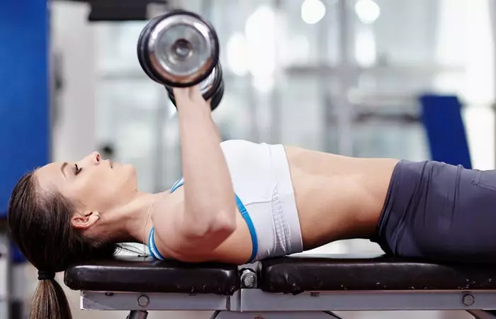 Dumbbell bench press upper body exercise