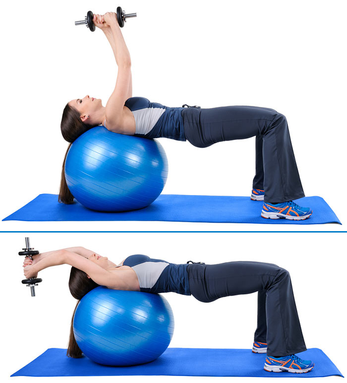 Dumbbell pullover for natural breast lift