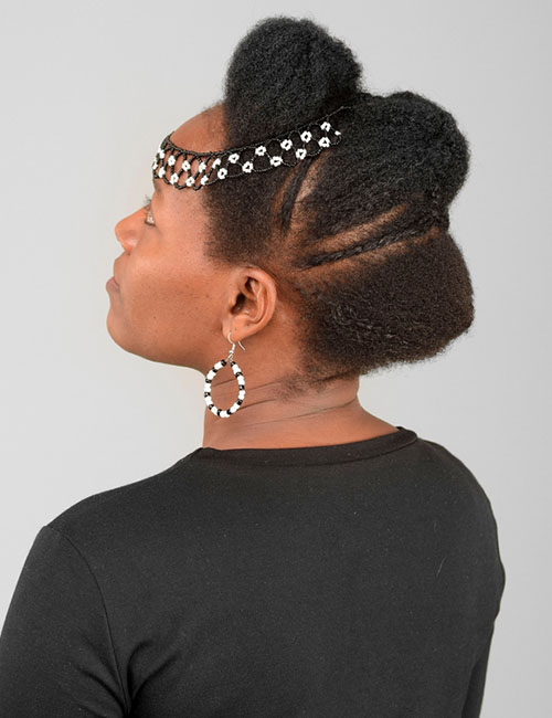 Front mohawk braided updo for black women