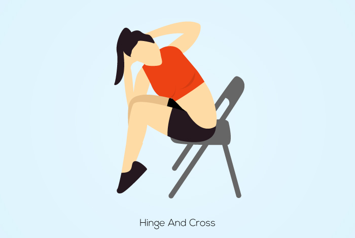 Hinge and cross chair cardio exercise