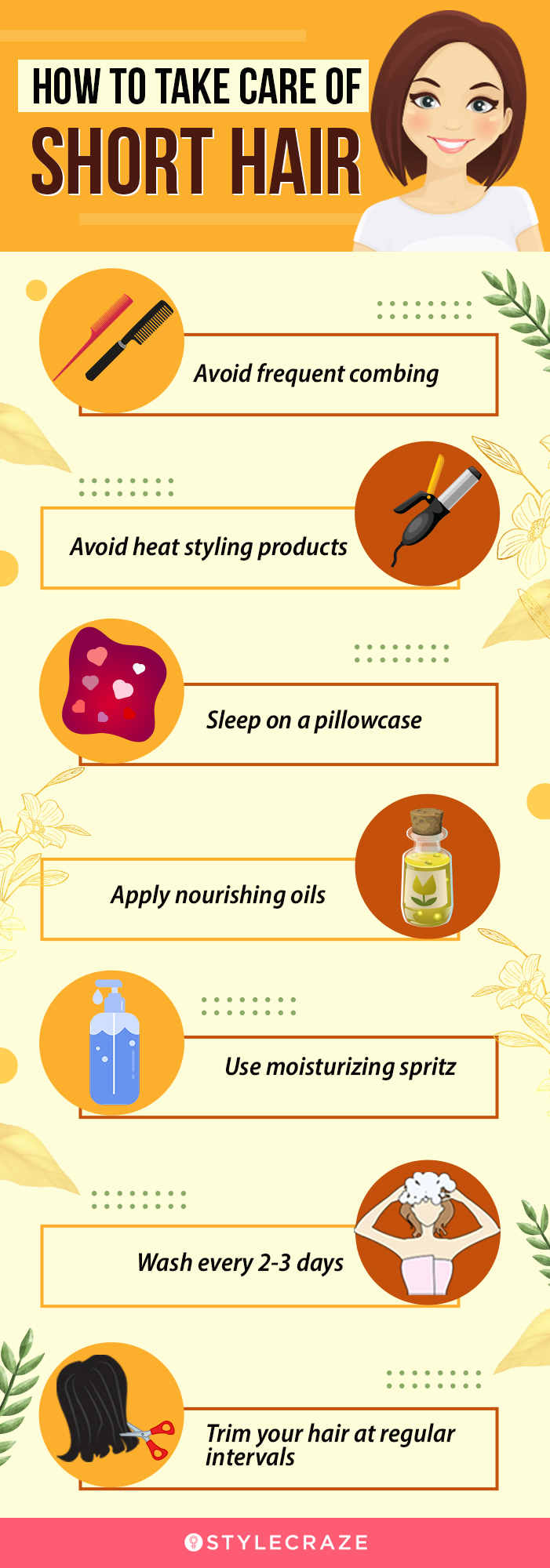 how to take care of short hair [infographic]