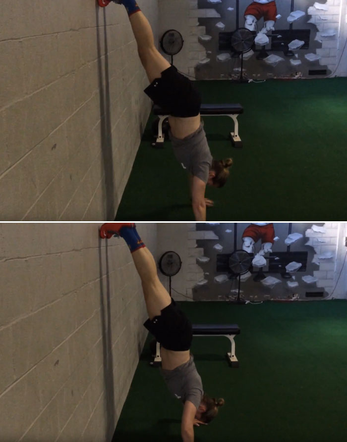 Inverted wall push-ups for natural breast lift