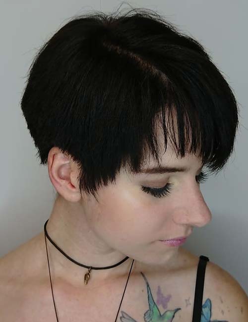 Short layered pixie hairstyle