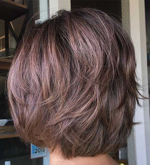 Short multiple layered bob hairstyle