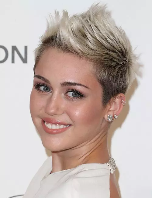 Short pointed mohawk blonde hairstyle