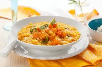 Healthy brown rice pumpkin risotto