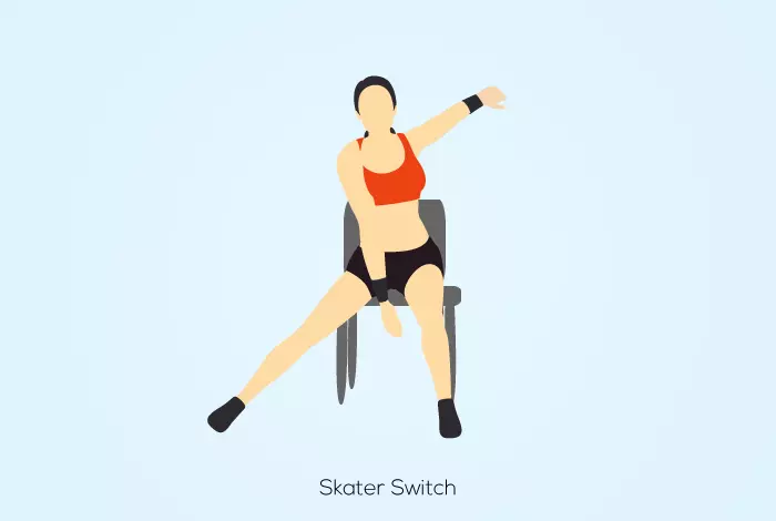 Skater switch chair cardio exercise