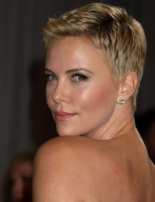 The cool blonde short pixie cut hairstyle