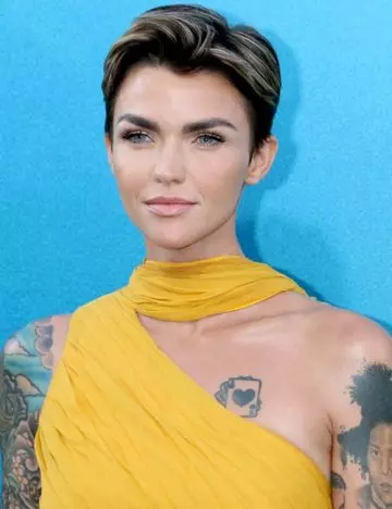 The dark and light short pixie cut hairstyle