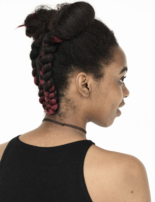 Two up side buns for black women