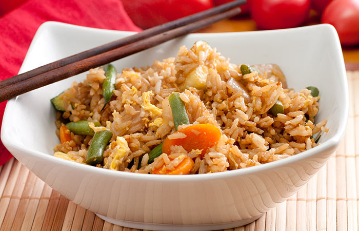 Healthy vegetarian brown fried rice