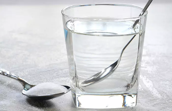 Salt water in a glass