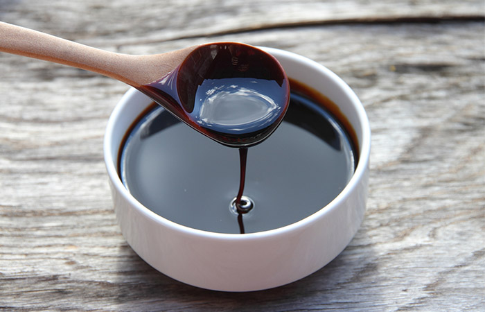Blackstrap molasses in a bowl
