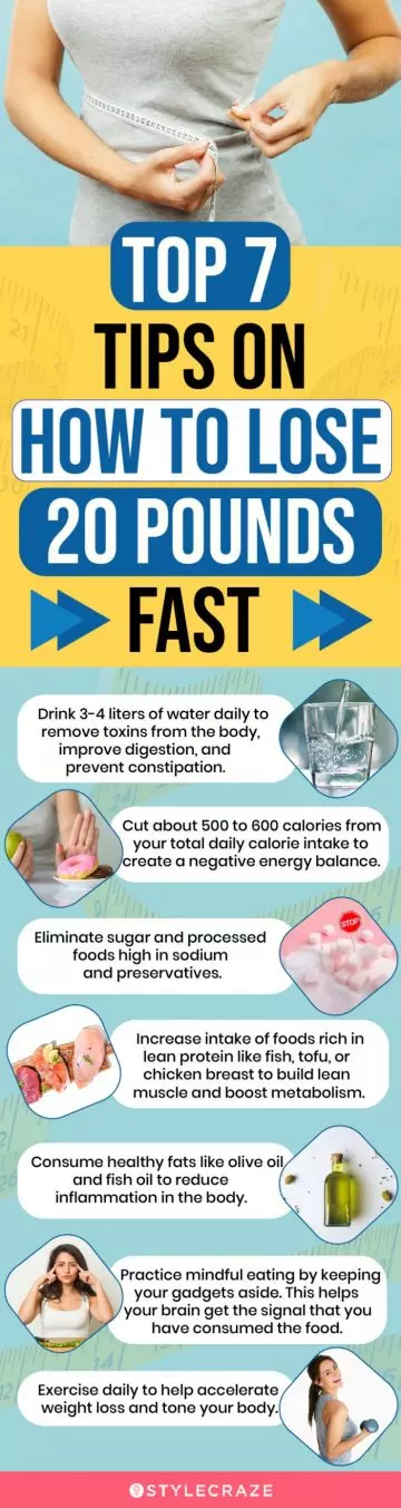 top 7 tips on how to lose 20 pounds fast (infographic)