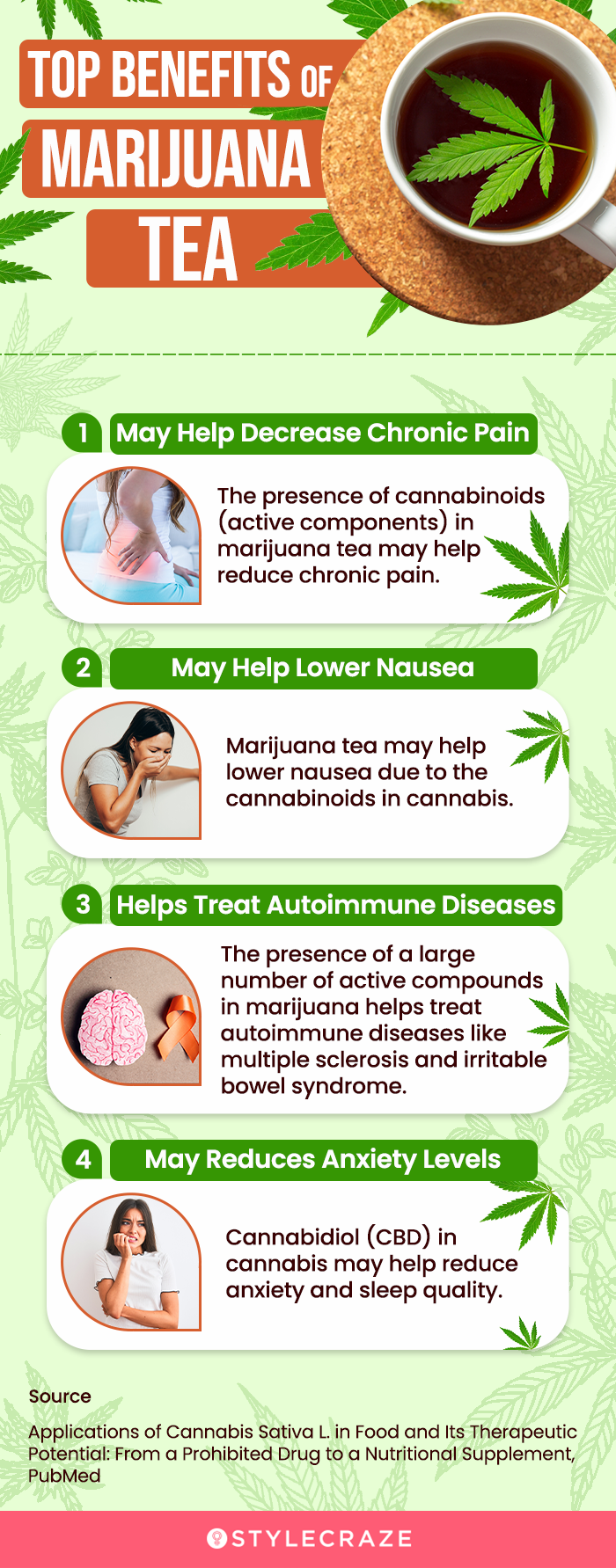 top benefits of marijuana tea (infographic)