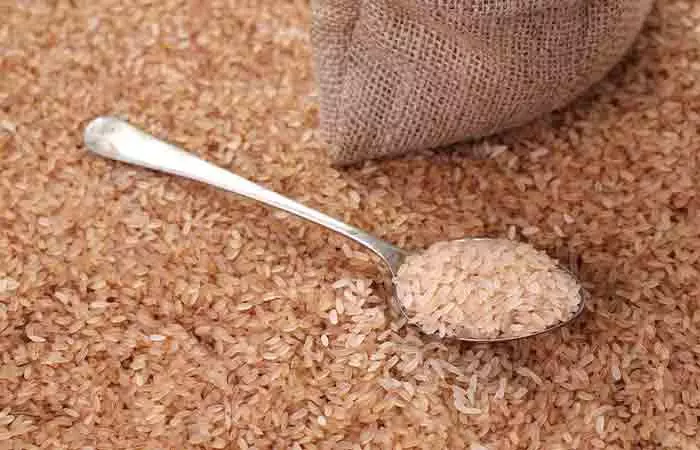 A teaspoon of matta rice 