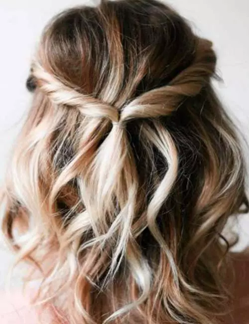 Simple twist prom hairstyle for short hair