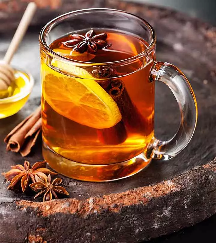 Cinnamon stick bundle and a honey jar