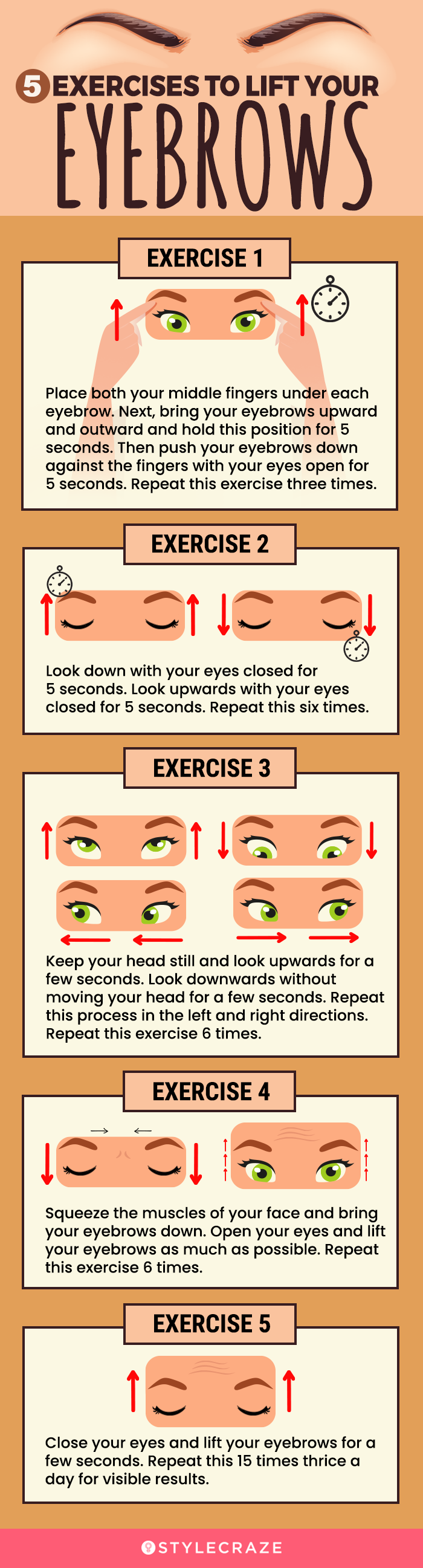 5 Effective Facial Exercises To Lift Your Eyebrows Naturally