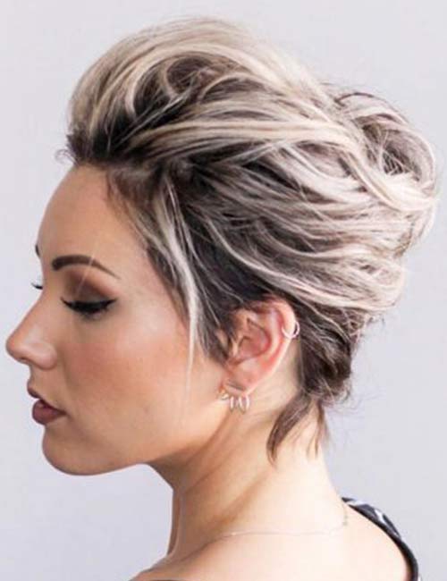 Heightened bouffant prom hairstyle for short hair