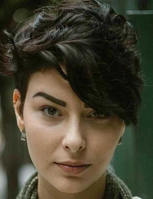 Wavy pixie prom hairstyle for short hair