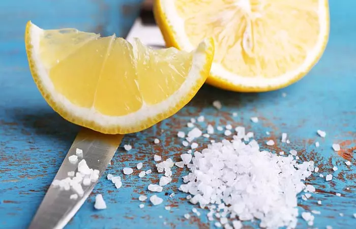 Ways to get white teeth overnight using salt and lemon