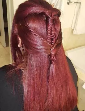 Ancient braided half up-half down prom hairstyle