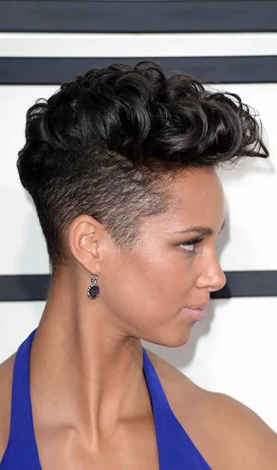 Curly Mohawk short hairstyle for women