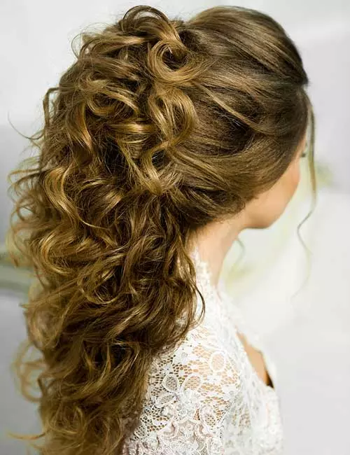 Faux half up-half down prom hairstyle