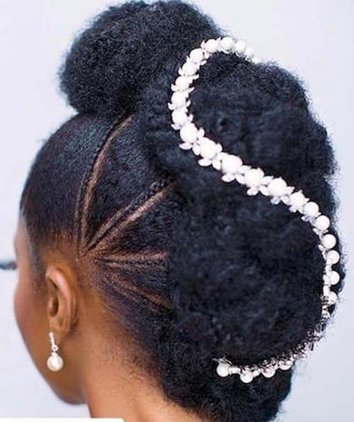Faux Mohawk wedding hairstyle for black women