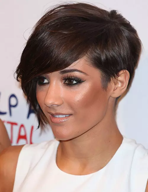 Feathered side-swept bangs hairstyles