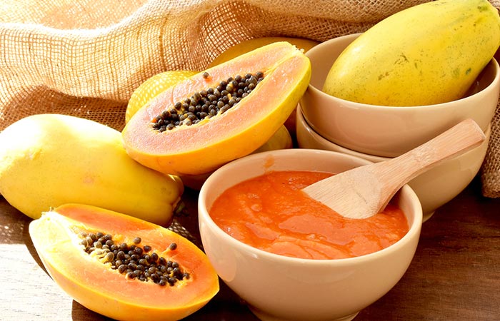 Papaya paste for skin brightening