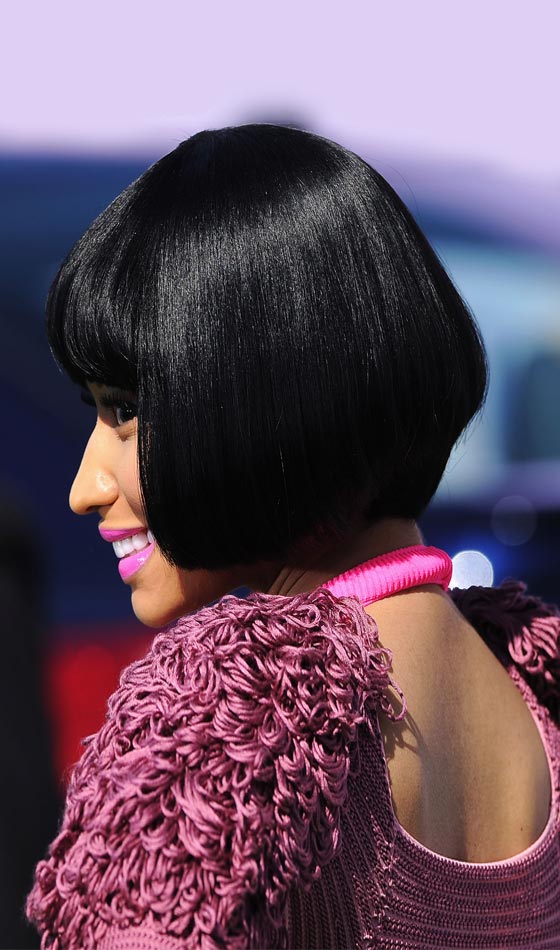 Back view of round bob hairstyle
