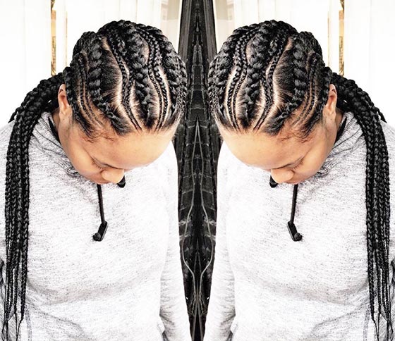 Featured image of post Cornrows With Extensions Styles : This intricately braided mohawk involves putting in verticle cornrows on the sides, before twisting up the plaits to the.