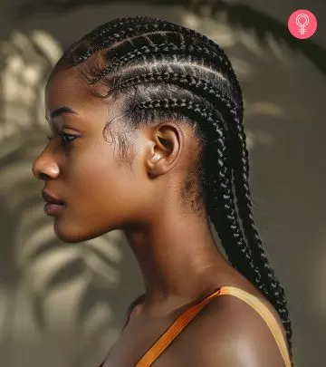 A girl with simple braided hair