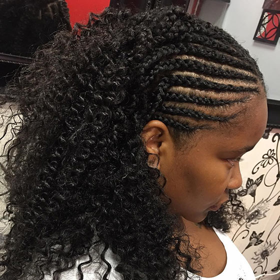 Featured image of post Half Cornrows Half Box Braids Styles / You will certainly feel like a king when style your hair in crown braids!