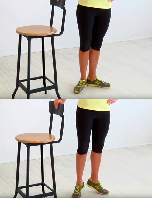 Assisted calf raises exercise for knees